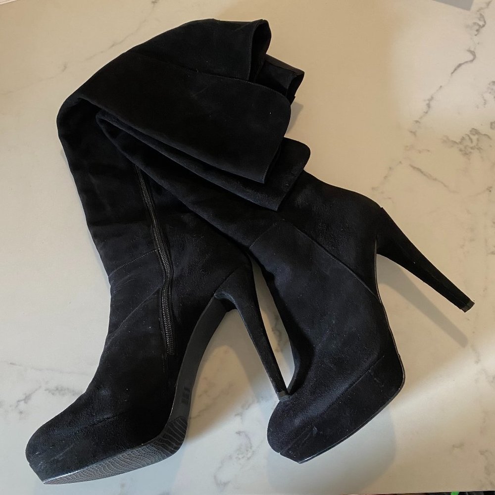 stuart weitzman suede vigor over the knee platform boots